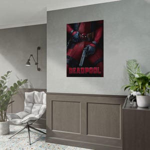 Póster de la película Deadpool (enrollado) / Arte mural de superhéroes imagen 3