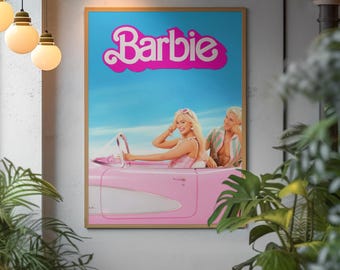 Poster convertibile rosa con logo Barbie, poster arrotolato