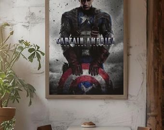 Poster di Capitan America / Poster cinematografico arrotolato, Decorazione murale di supereroi