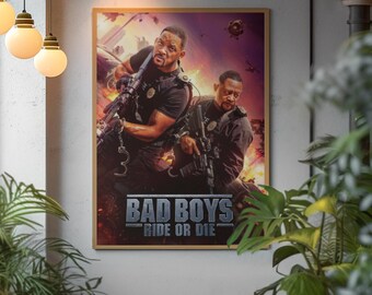 Poster arrotolato "Bad Boys Ride or Die" / Decorazione murale per film d'azione