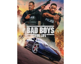 Locandina del film d'azione con due poliziotti, poster arrotolati