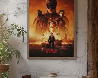 Locandina del film Batman arrotolata, poster di supereroi, stampa artistica del film.