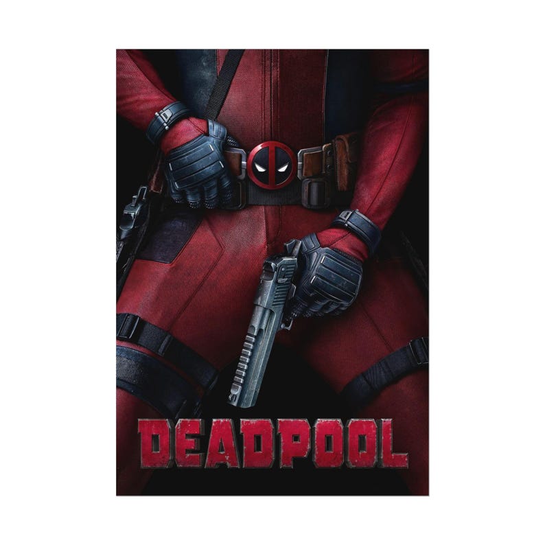 Póster de la película Deadpool (enrollado) / Arte mural de superhéroes imagen 2