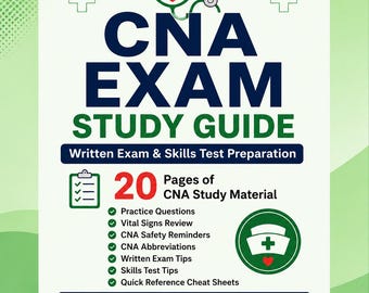 CNA Study Flashcards | Exam Prep | Practice Questions | Vital Signs | Abbreviations | Printable PDF
