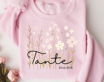 Tante Sweatshirt Since 2026,  personalisierter Pullover mit Geburtsjahr, Patentante, Birthday Present, Geschenkidee Tante, werdende Tante