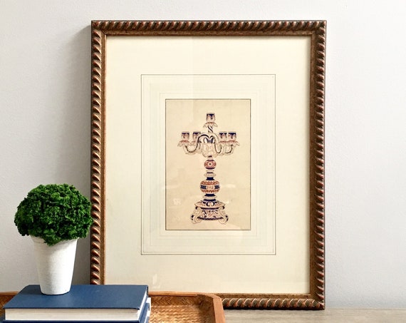 Vintage Minton Archive Collection Numbered Candelabra Fine Art Print French Provincial English Country Wall Decor