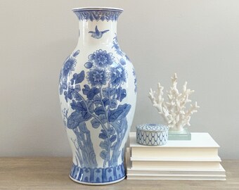 Blue Floor Vase Etsy