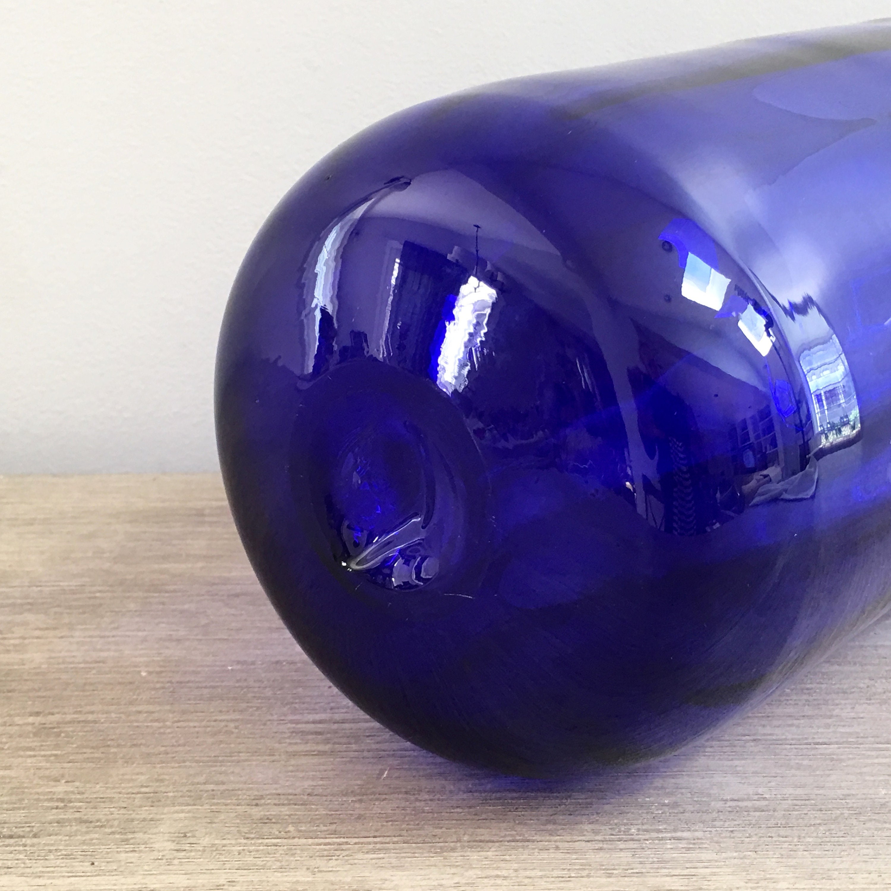 large cobalt blue glass vase