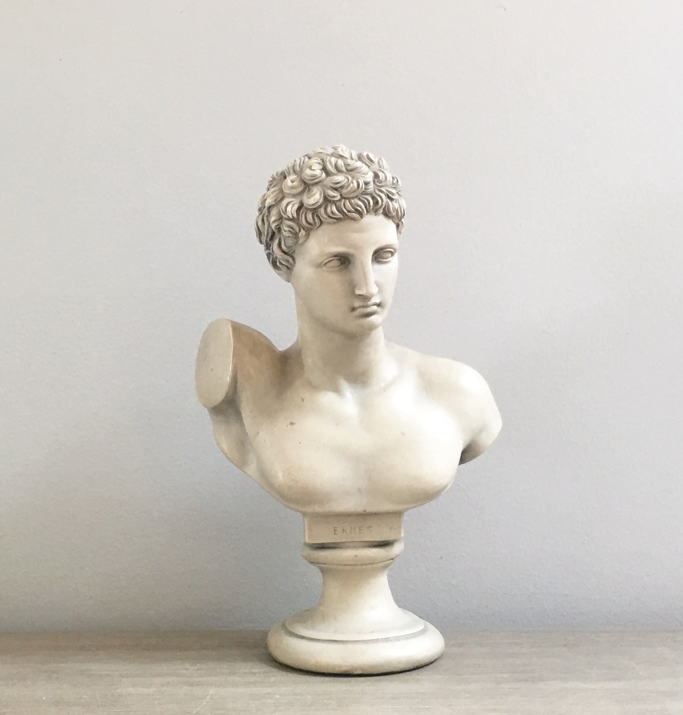 Vintage Hermes Bust Greek God Sculpture Statue Neoclassical Greek Roman