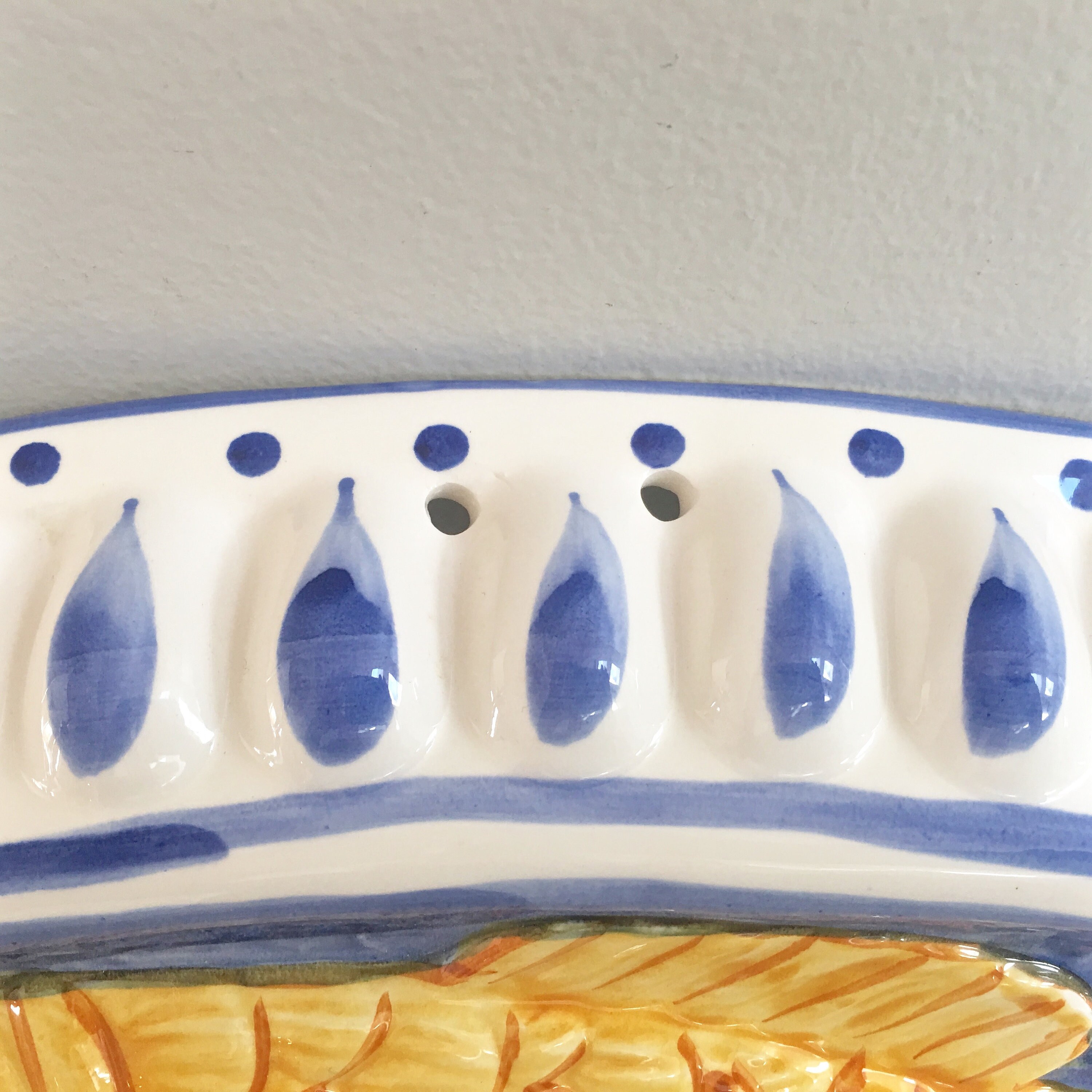 Vintage Ceramic Fish Mold Wall Hanging French Country Coastal Decor