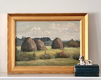 Vintage Landscape Oil Painting Plein Air Impressionist Art