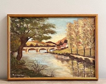 Vintage French Landscape Oil Painting
