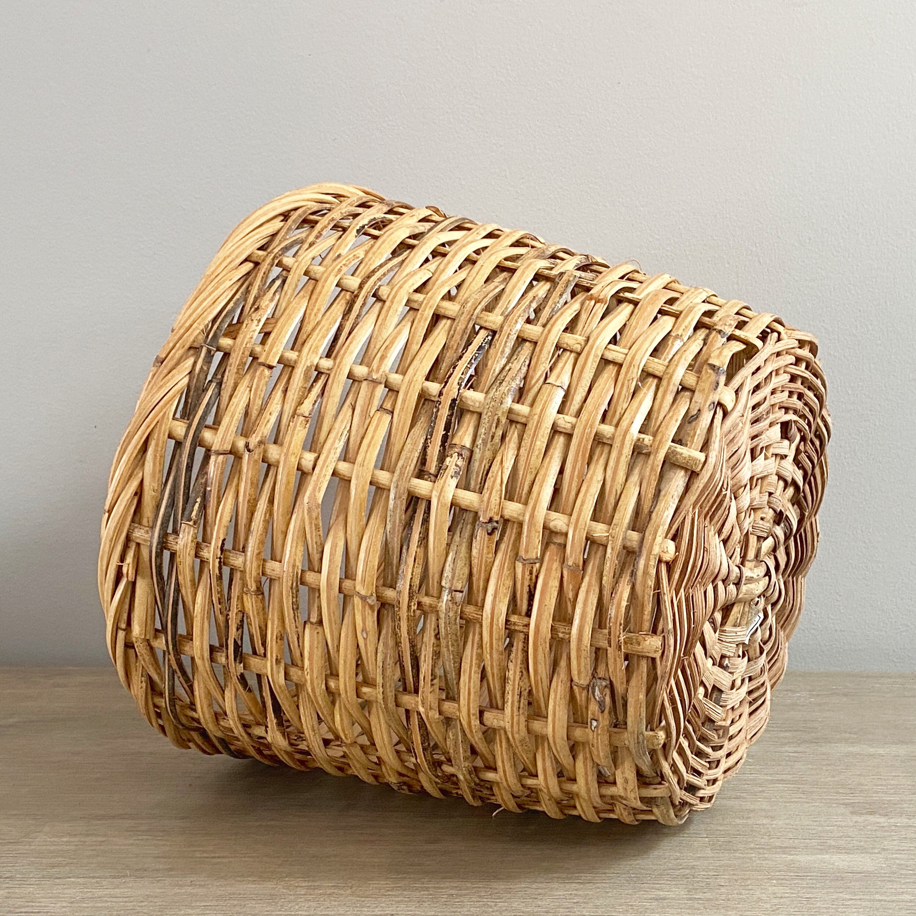 Large Wicker Plant Basket Sturdy Bamboo Cane Planter