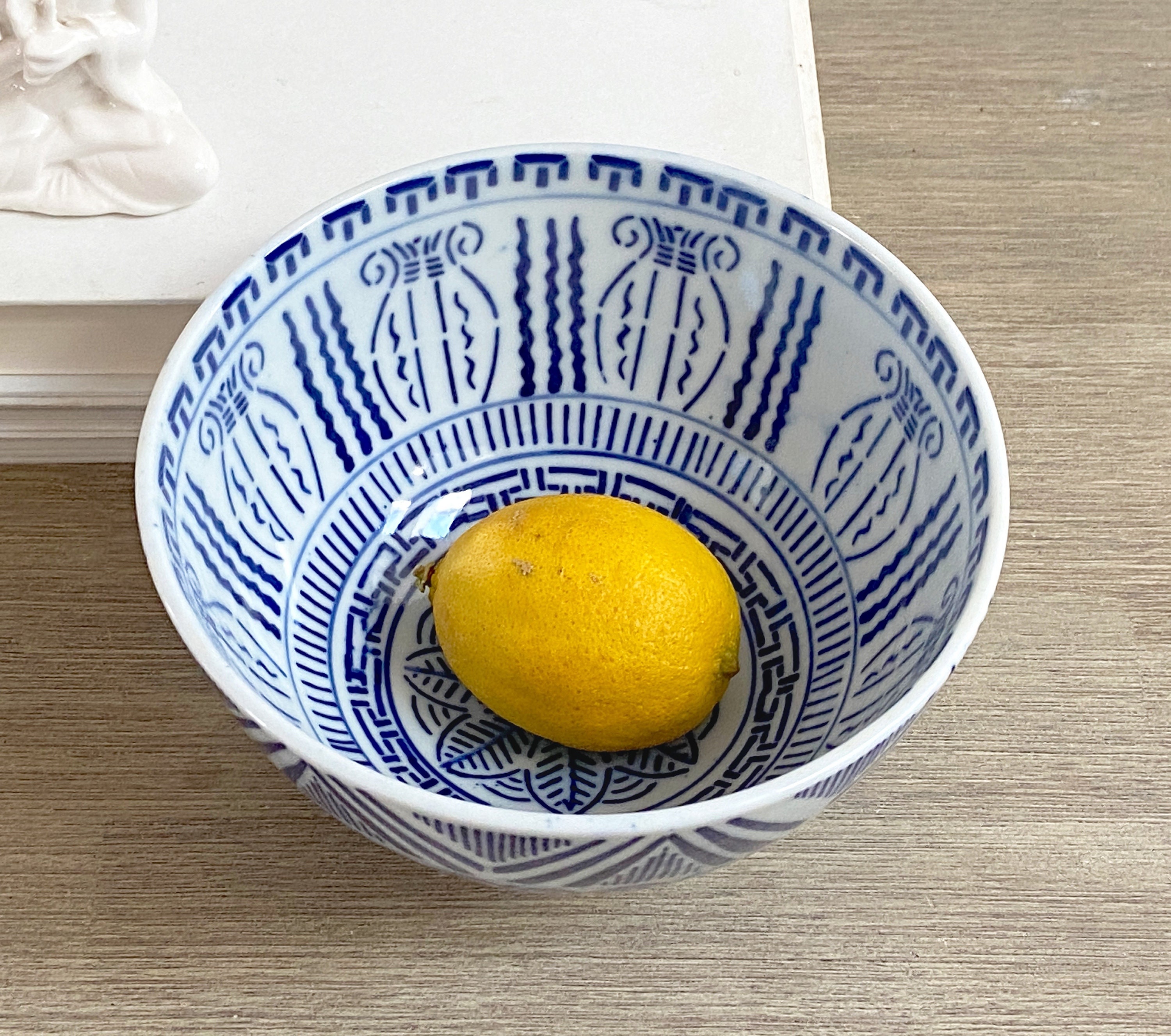 Small Blue White Bowl Chinese Chinoiserie Decor