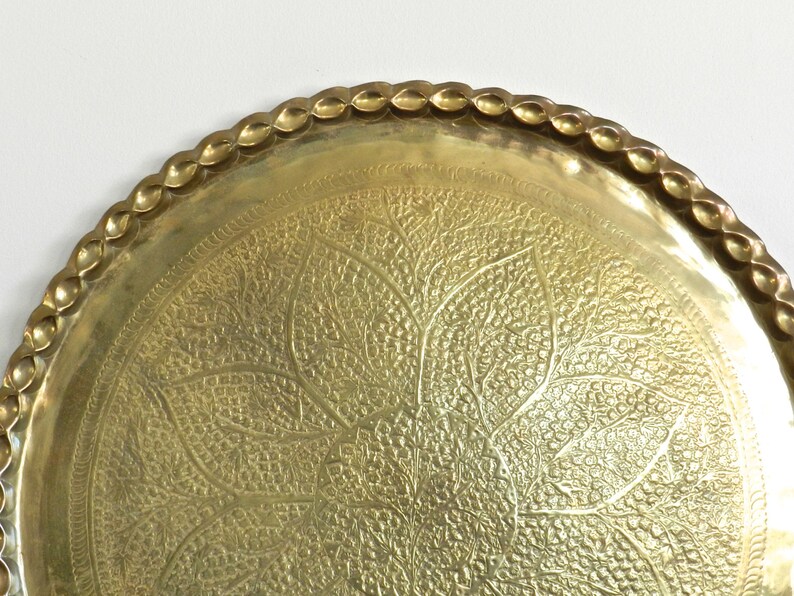 30 Large Brass Tray Wall Hanging Ottoman Brass Tray Etsy