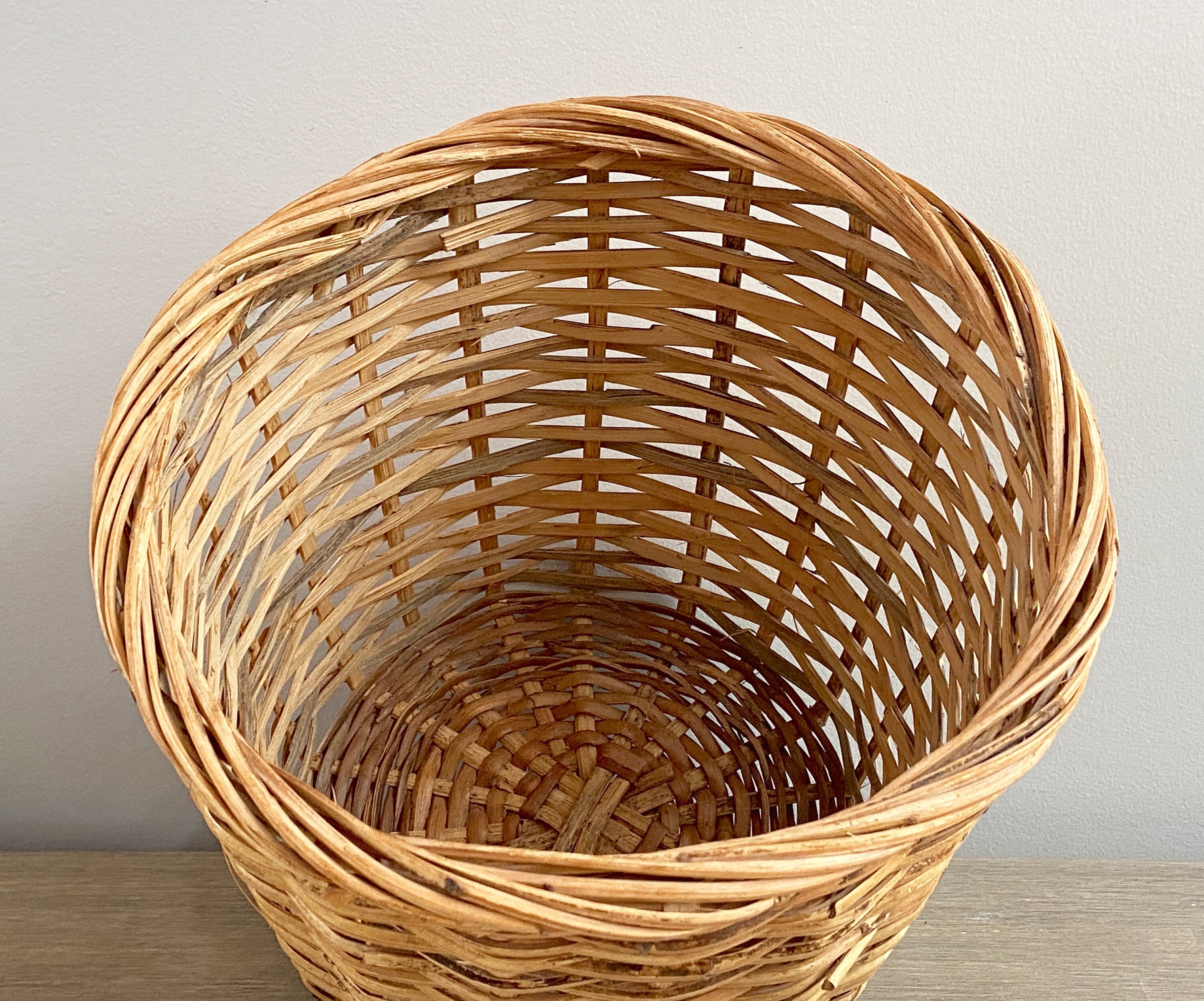 Large Wicker Plant Basket Sturdy Bamboo Cane Planter