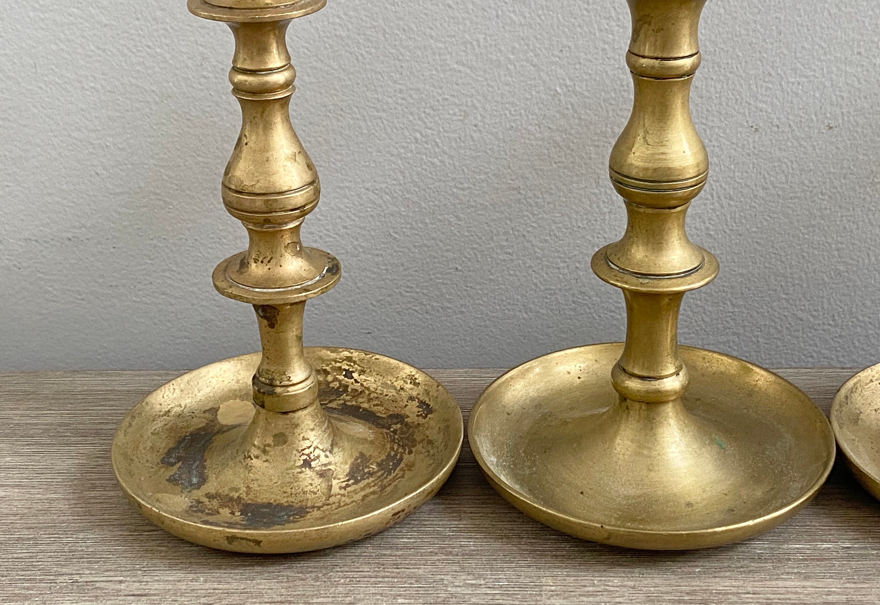 Th Century Solid Brass Candle Holder Candlestick Ornament Candelabra ...