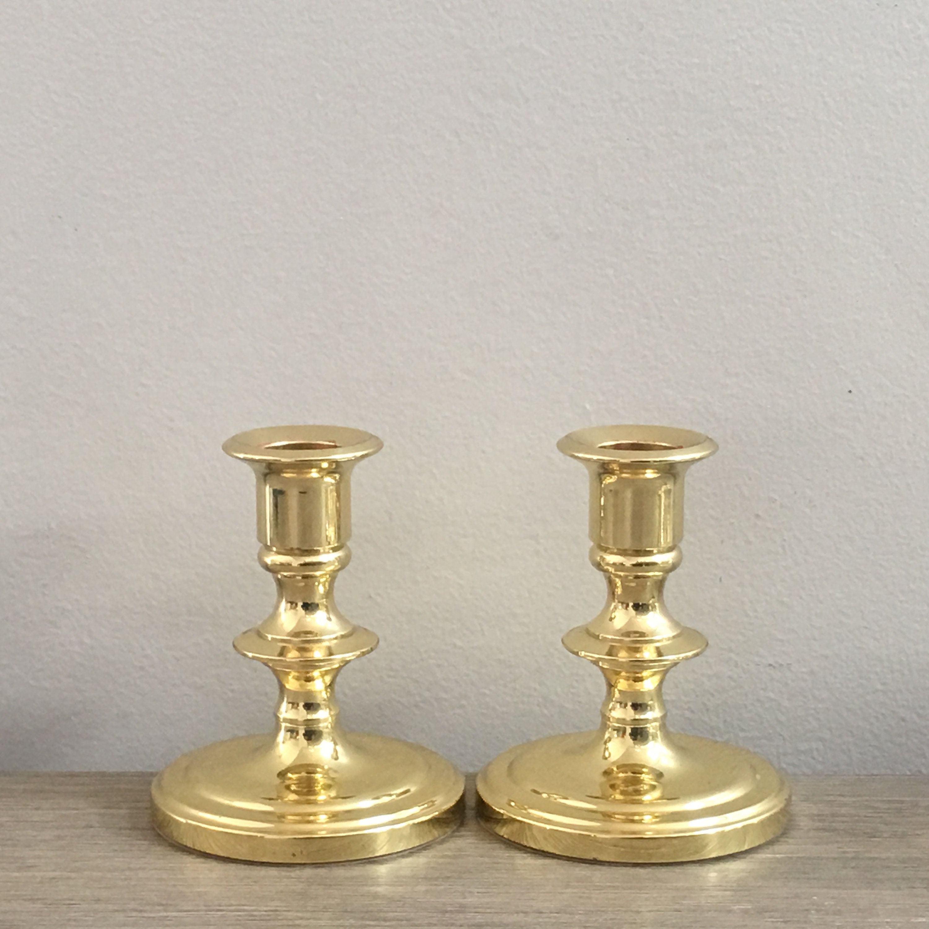 Brass Candlestick Set Baldwin Brass Collection Five Gold Candle Holders Polished Shiny Brass