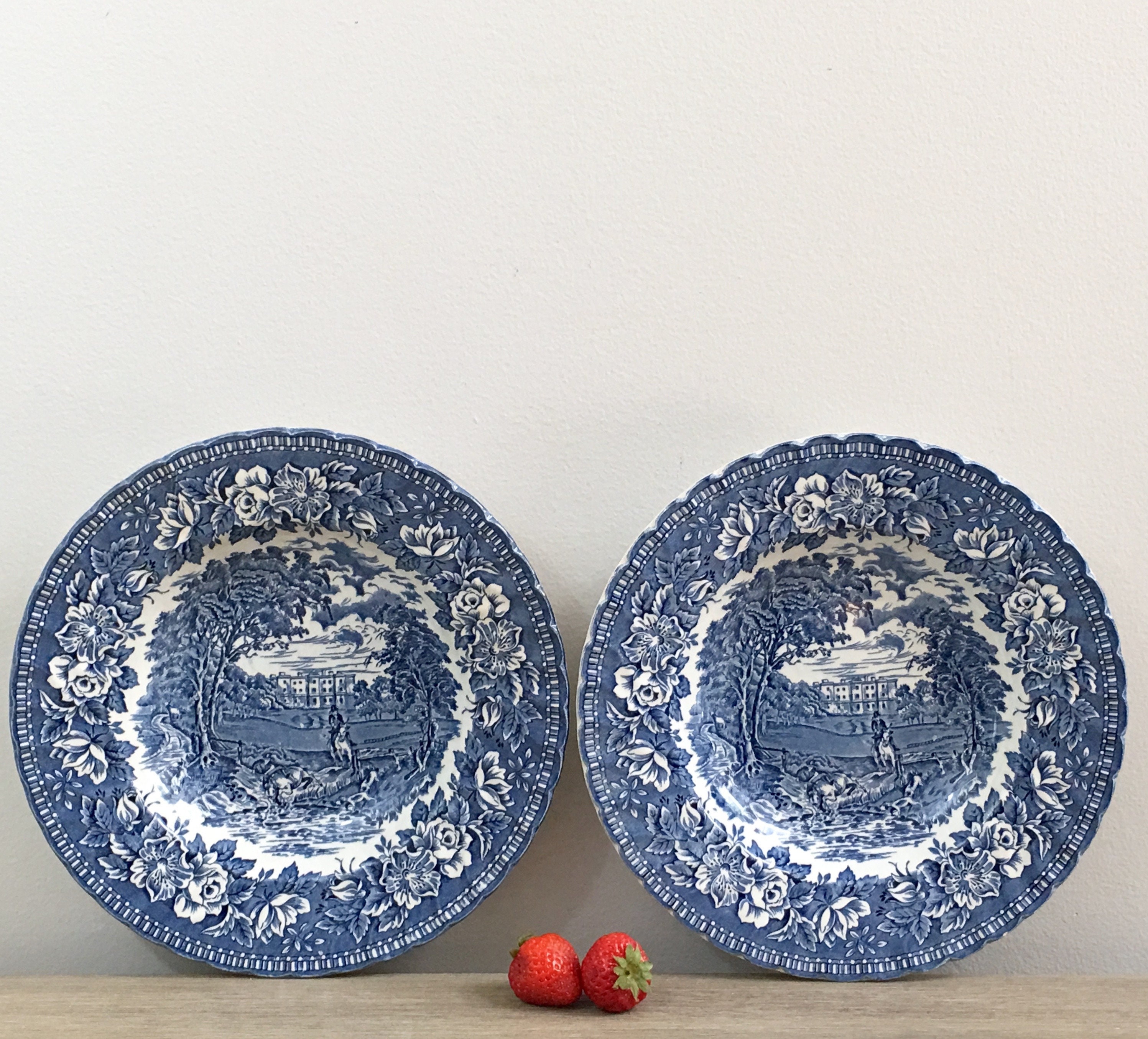 English Ironstone Bowls H Aynsley and Co Blue Heritage Large Rim ... English Ironstone Bowls H Aynsley and Co Blue Heritage Large Rim ...