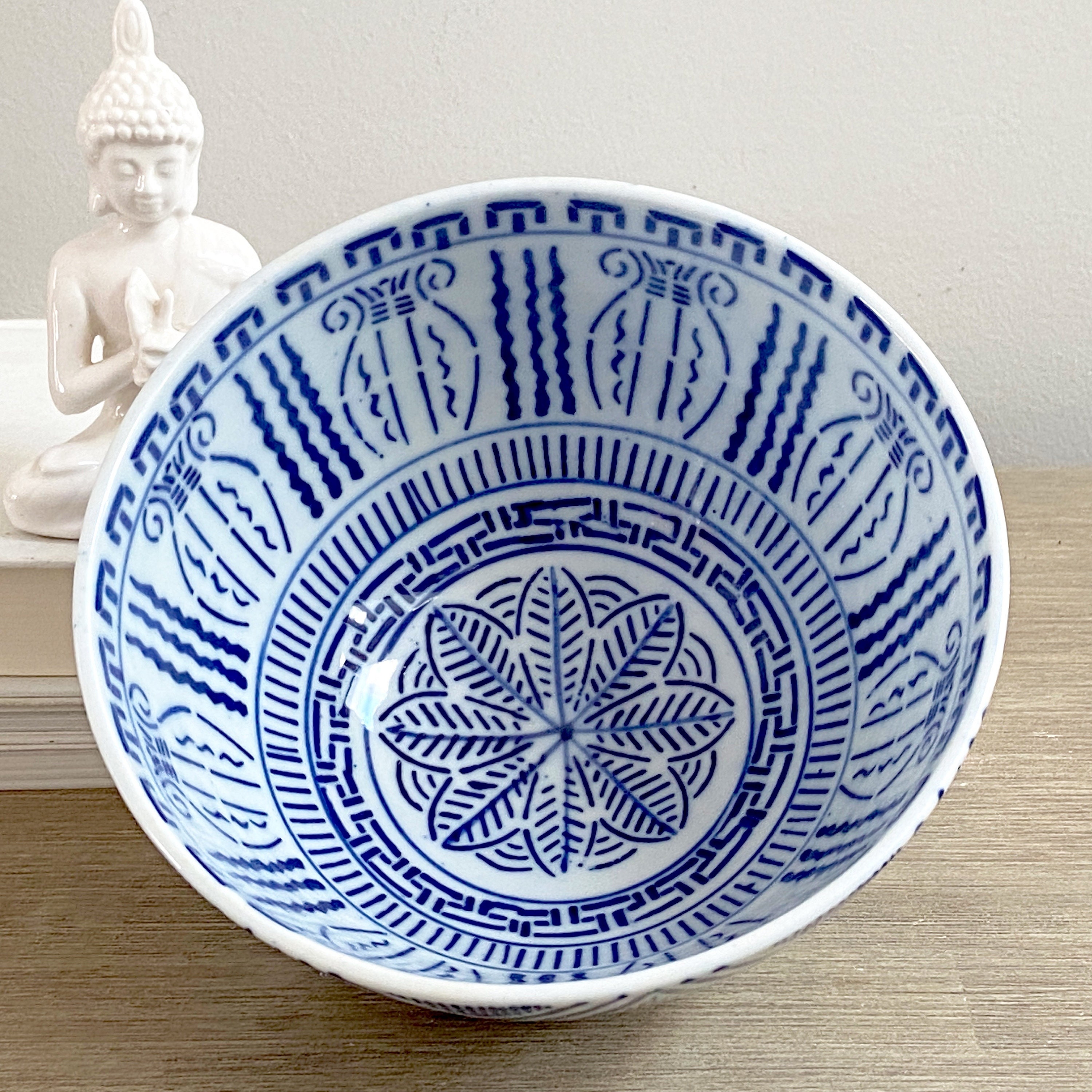 Small Blue White Bowl Chinese Chinoiserie Decor