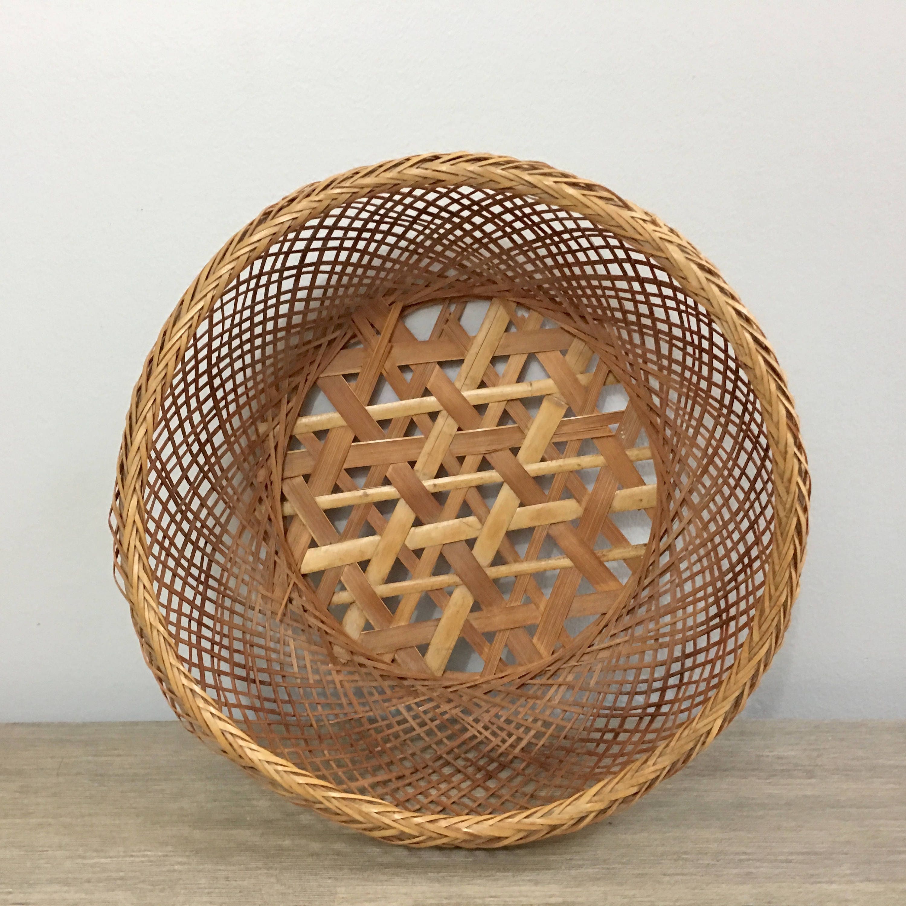 Decorative Round Wall Baskets / Boho wall art Woven Basket Wicker wall basket round rattan