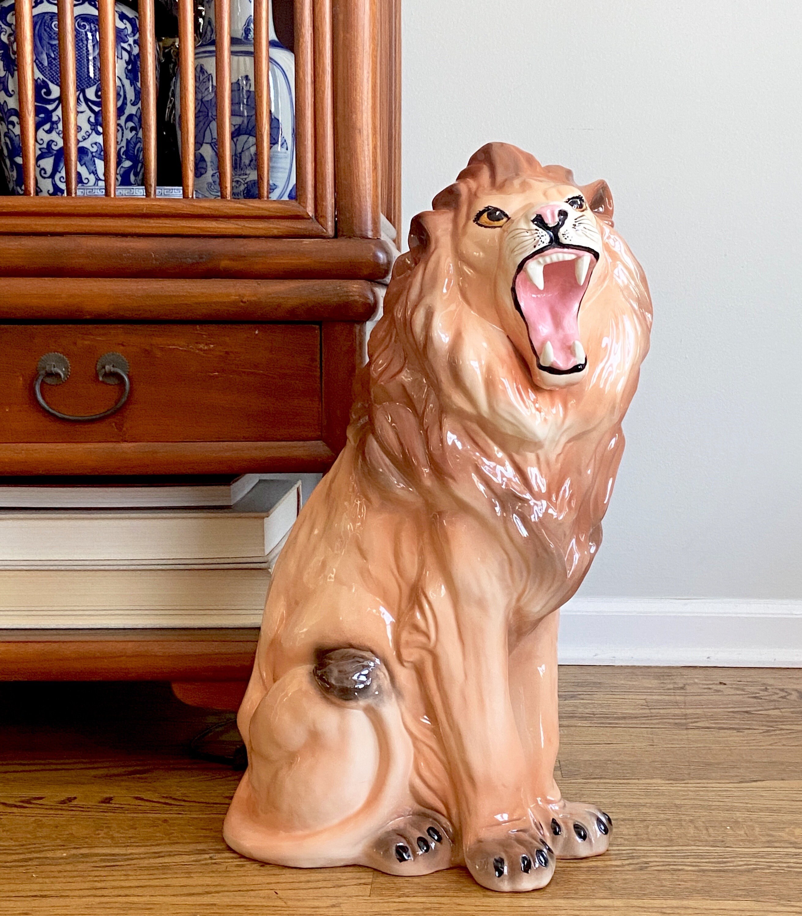 lion ceramic statues