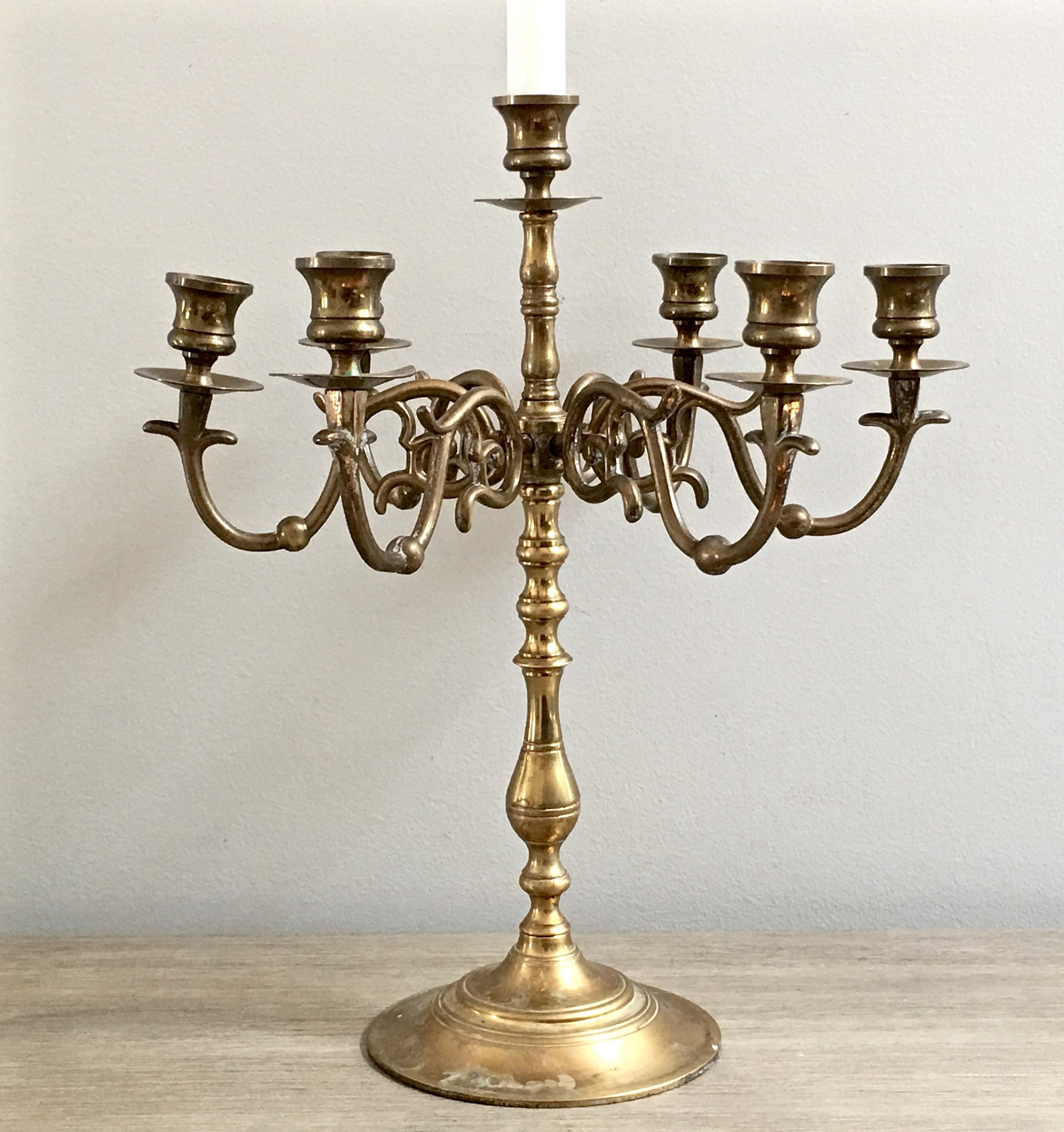 Brass Candelabra 7 Arm Candle Holder Centerpiece Farmhouse Wedding