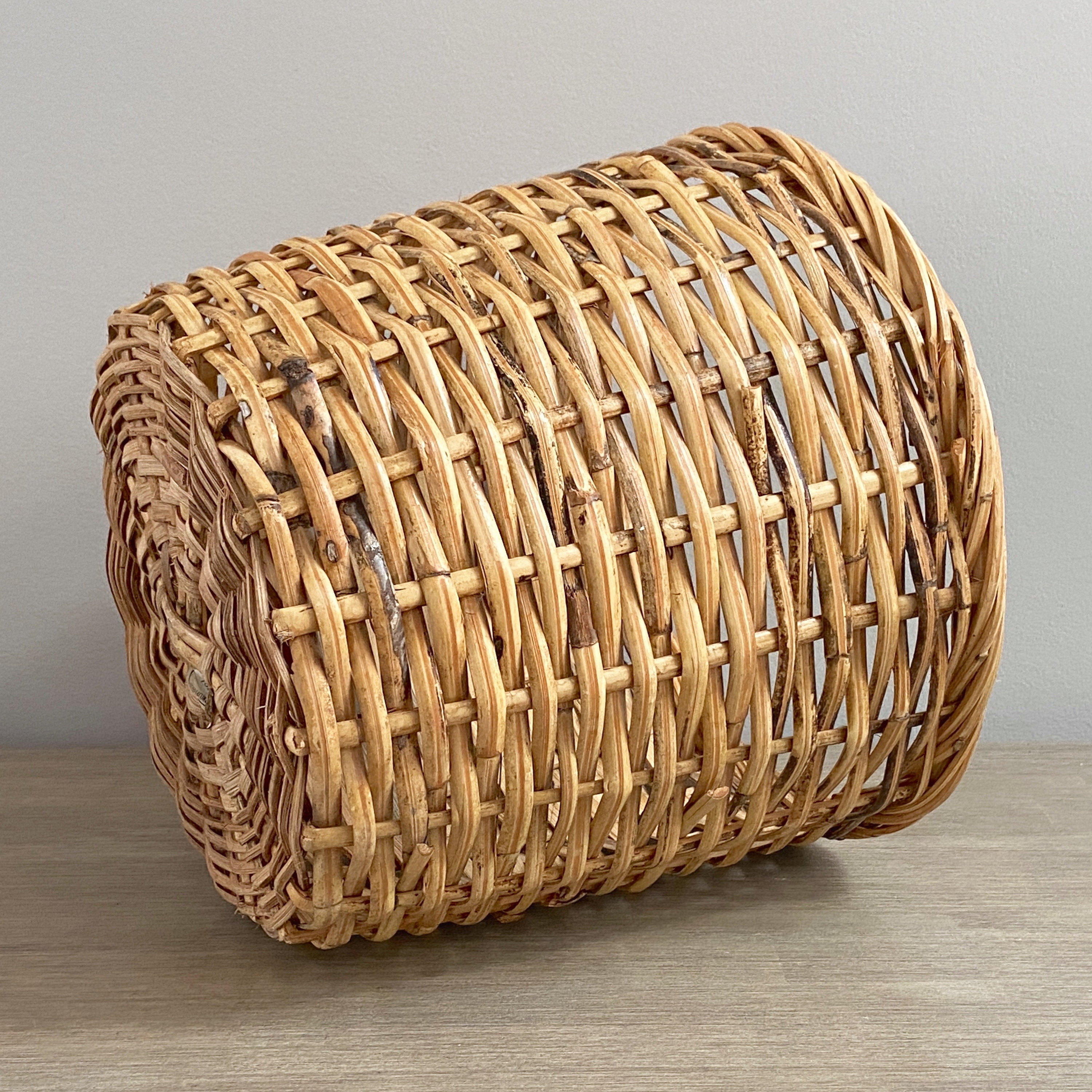 Large Wicker Plant Basket Sturdy Bamboo Cane Planter