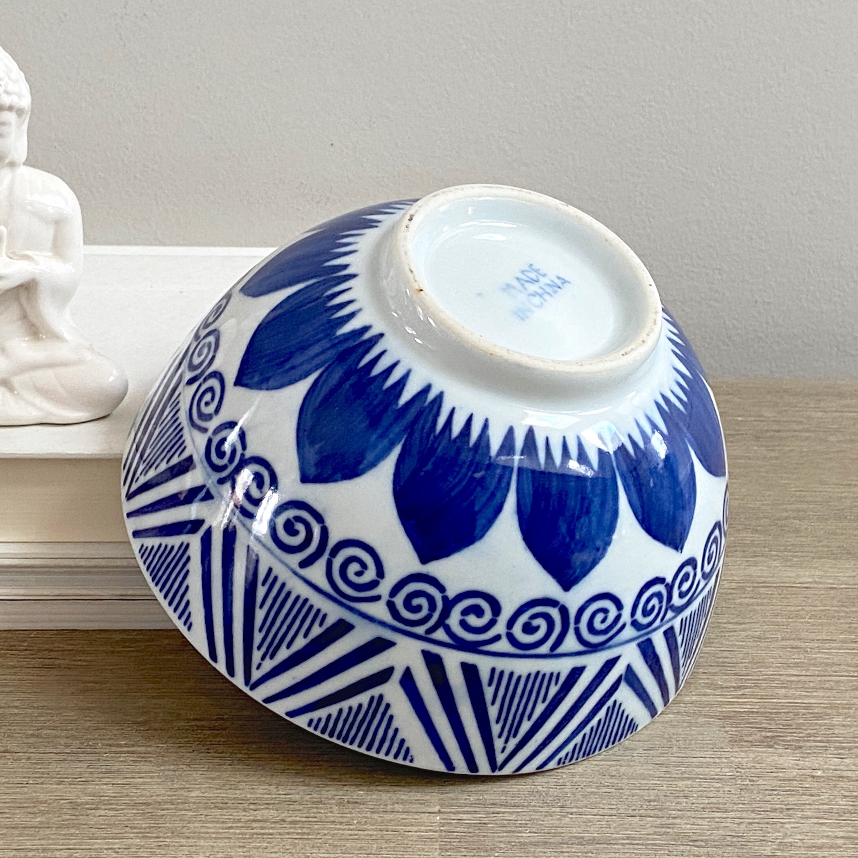 Small Blue White Bowl Chinese Chinoiserie Decor
