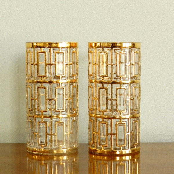 Vintage Imperial Glass Shoji Glasses Hiball Highball Cocktail Glasses Hollywood Regency Decor