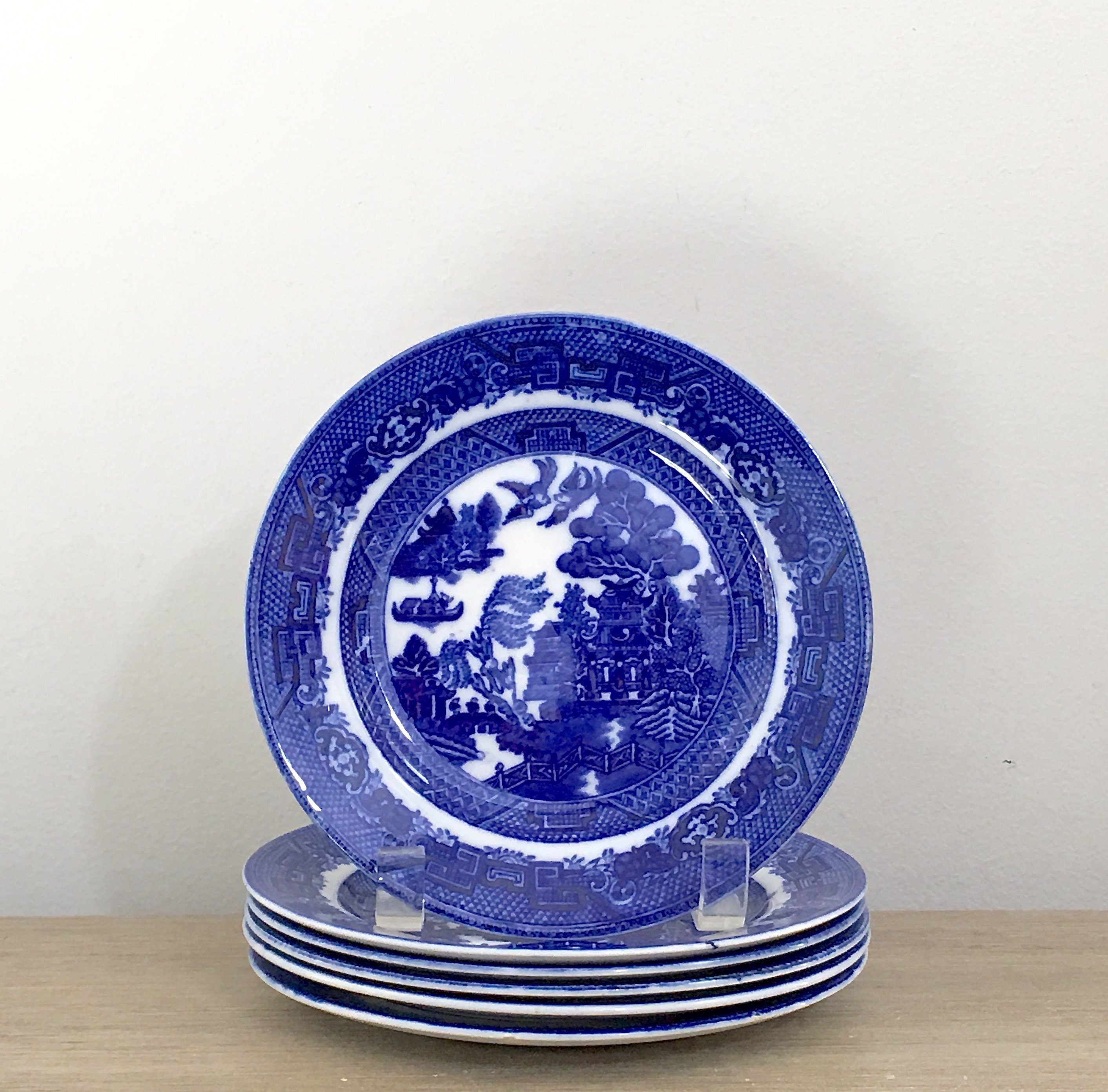 Allertons Blue Willow China Plates 1940s Willow Ware Blue ...
