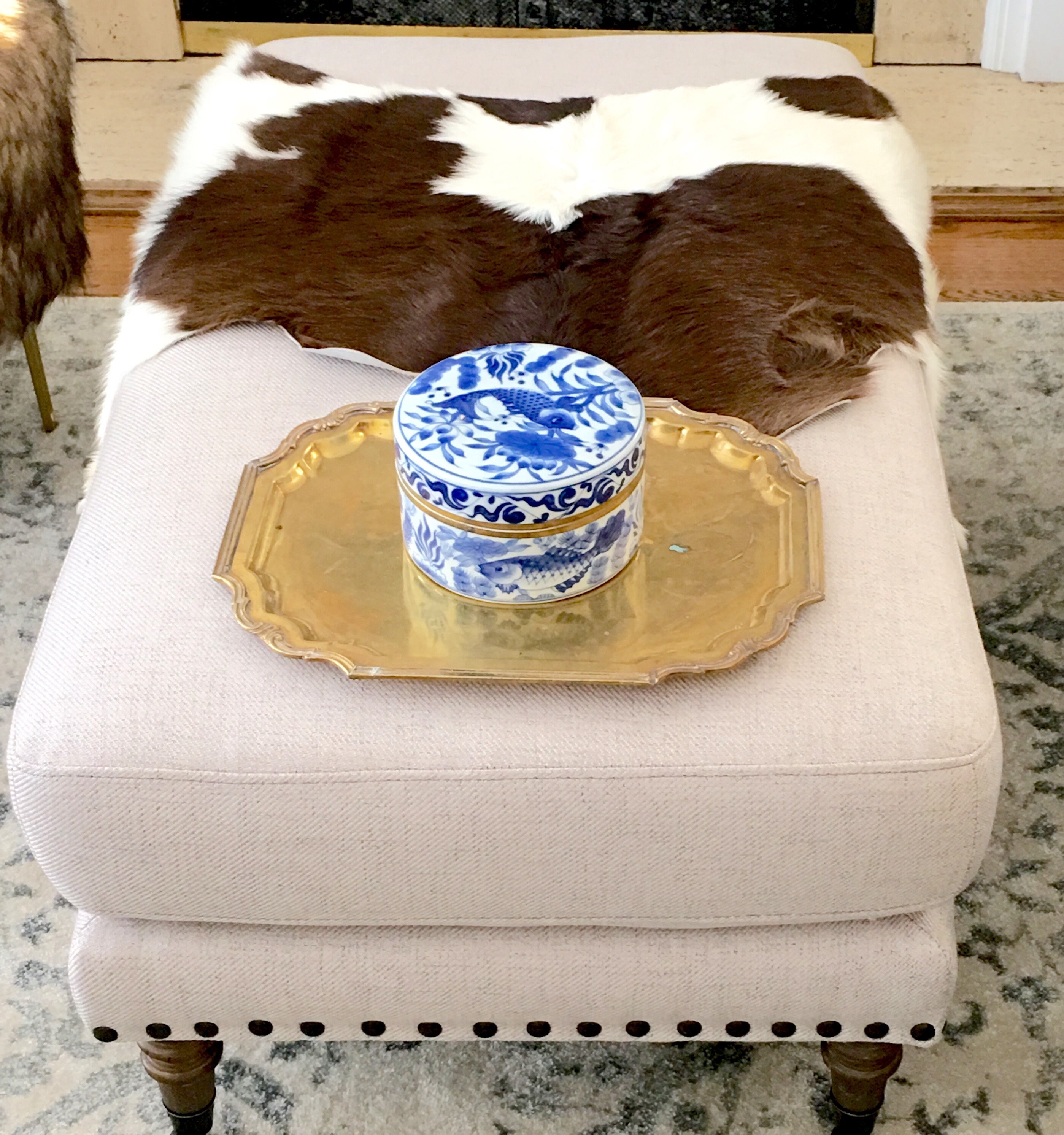 Vintage Calfskin Cowhide Leather Remnant Hide