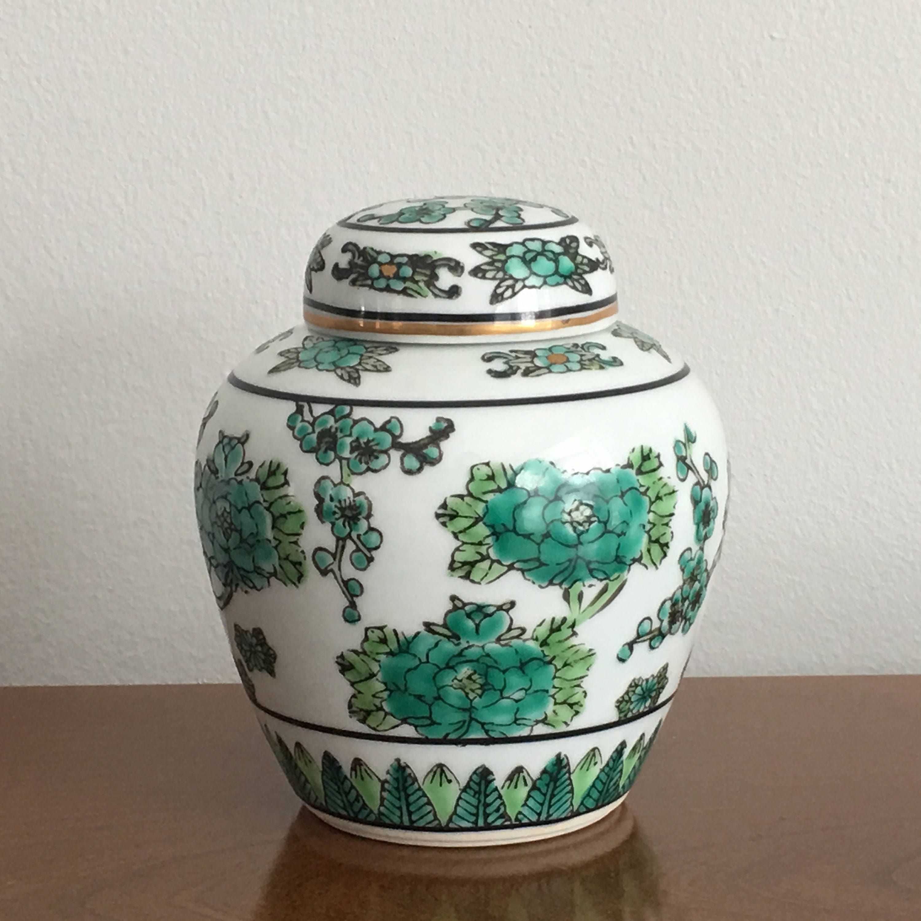 Small Vintage Ginger Jar Gold Imari Porcelain Double ...