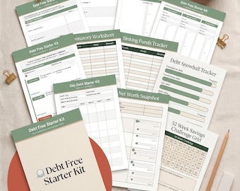 Planificador de pago de deudas imprimible / Rastreador de bola de nieve para el pago de deudas / Planificador de ahorro y presupuesto / Kit de inicio para liberarse de deudas / Descarga instantánea