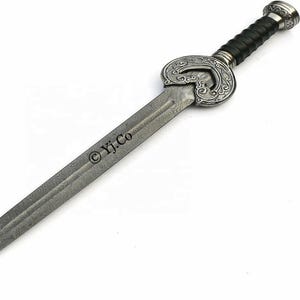 Espada King Théoden de acero damasquino forjada a mano, 81 cm (32 pulgadas), espiga completa, con funda. Ideal como regalo de cumpleaños para el padre o para él.