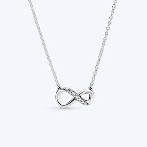 Pandora Sparkling Infinity Collier Necklace | S925 ALE | Adjustable | Gift Box, Bag & Accessories
