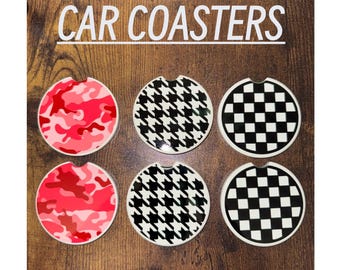 Gone Hunting Ceramic Car Coaster- set of 2, Gifts for him, car decor