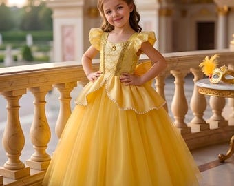 yellow princess dress Flower Girl Dresses – Elegant Lace & Tulle Special Occasion Flared Net Skirt Comfort Level Azura Off The Shoulder Maxi