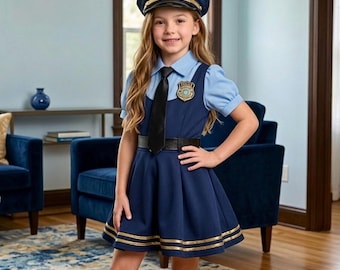 Judy Bunny Police Costume for Girls Zootopia Inspired Cop Dress Kids Animal Police Outfit Halloween Birthday Cosplay
