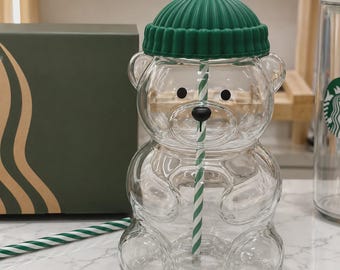 2026 Starbucks Bearista Bear Series Glass Bear Cup Limited Edition-591ML/20oz