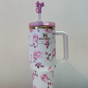 40oz Holiday Rosa Beaux White Floral Tumbler – Love Shack Fancy Inspired Limited Edition image 2