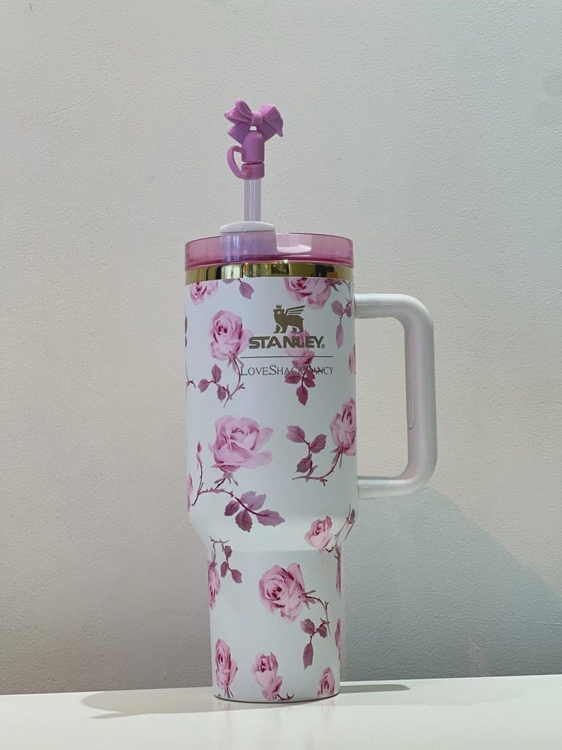 40oz Holiday Rosa Beaux White Floral Tumbler – Love Shack Fancy Inspired Limited Edition image 2