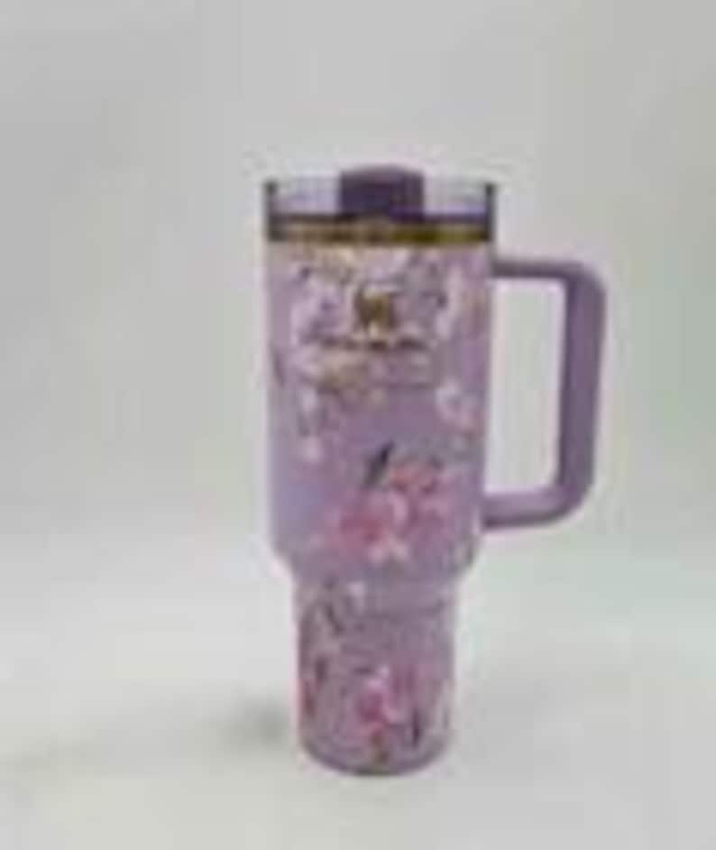 stanleyLove Shack Fancy tumbler 40oz Quencher H2.0 Tumbler Rosa Beaux Purple New image 2