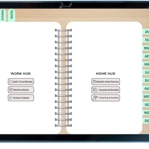 Kompatibler digitaler Planer, All-in-One-Hausarbeitsplaner, Samsung Notes-Planer, Penly-Vorlage, undatierter Split-Layout-Zeitplan