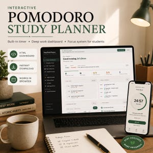 Pomodoro-Timer-Lernplaner, Fokus-Sitzungs-Tracker, Vorlage für studentische Produktivität