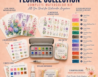 Floral Watercolor Kit | Holbein Paints, Travel Art Supplies, Beginner Friendly