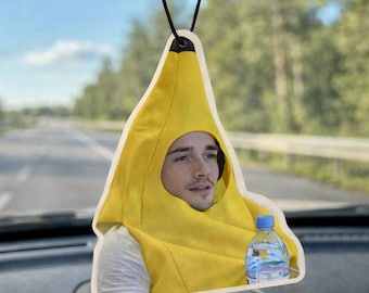 Leclerc inspired funny car air freshener, banana leclerc, f1 gift