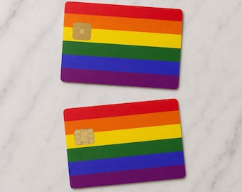 Pride Flag Credit Card Skin, LGBTQ Rainbow Debit Card Decal, Gift for Gay Friend