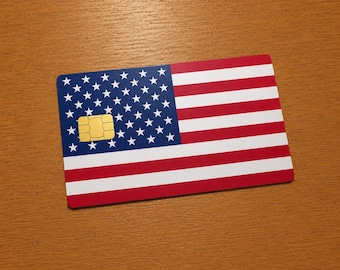 American Flag Credit Card Skin, USA Patriotic Decal, Visa Mastercard Sticker