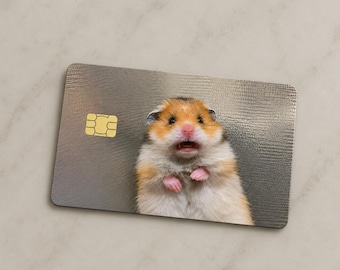 Hamster Credit Card Skin, Funny Debit Card Sticker, Meme Decal